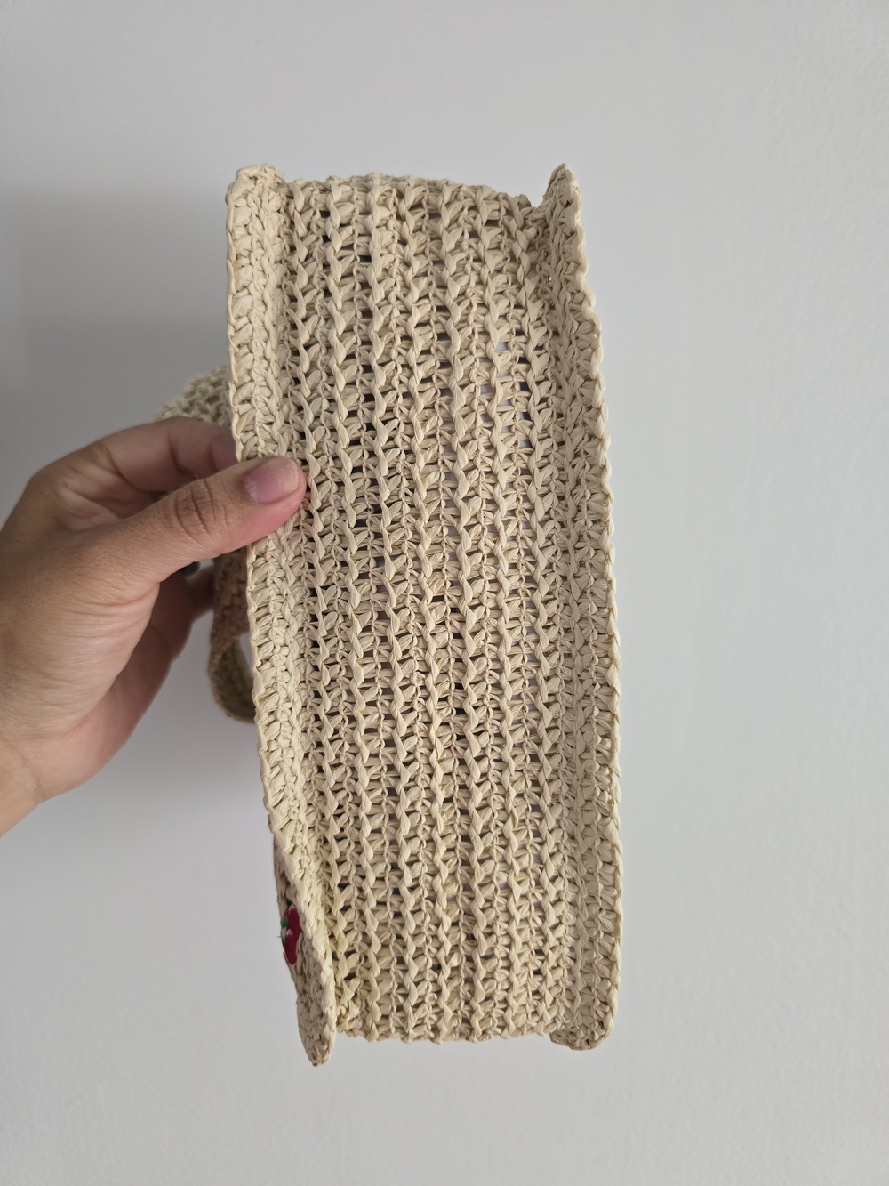 Madden Girl Cream Crochet Tote with Cherry Embroidery - Picture 6 of 13